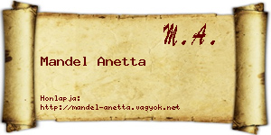 Mandel Anetta névjegykártya